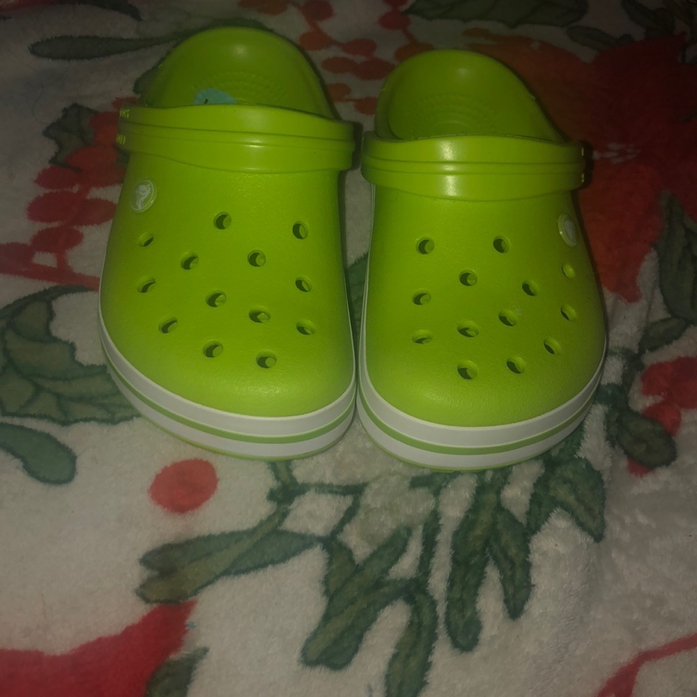 Lime green Crocs